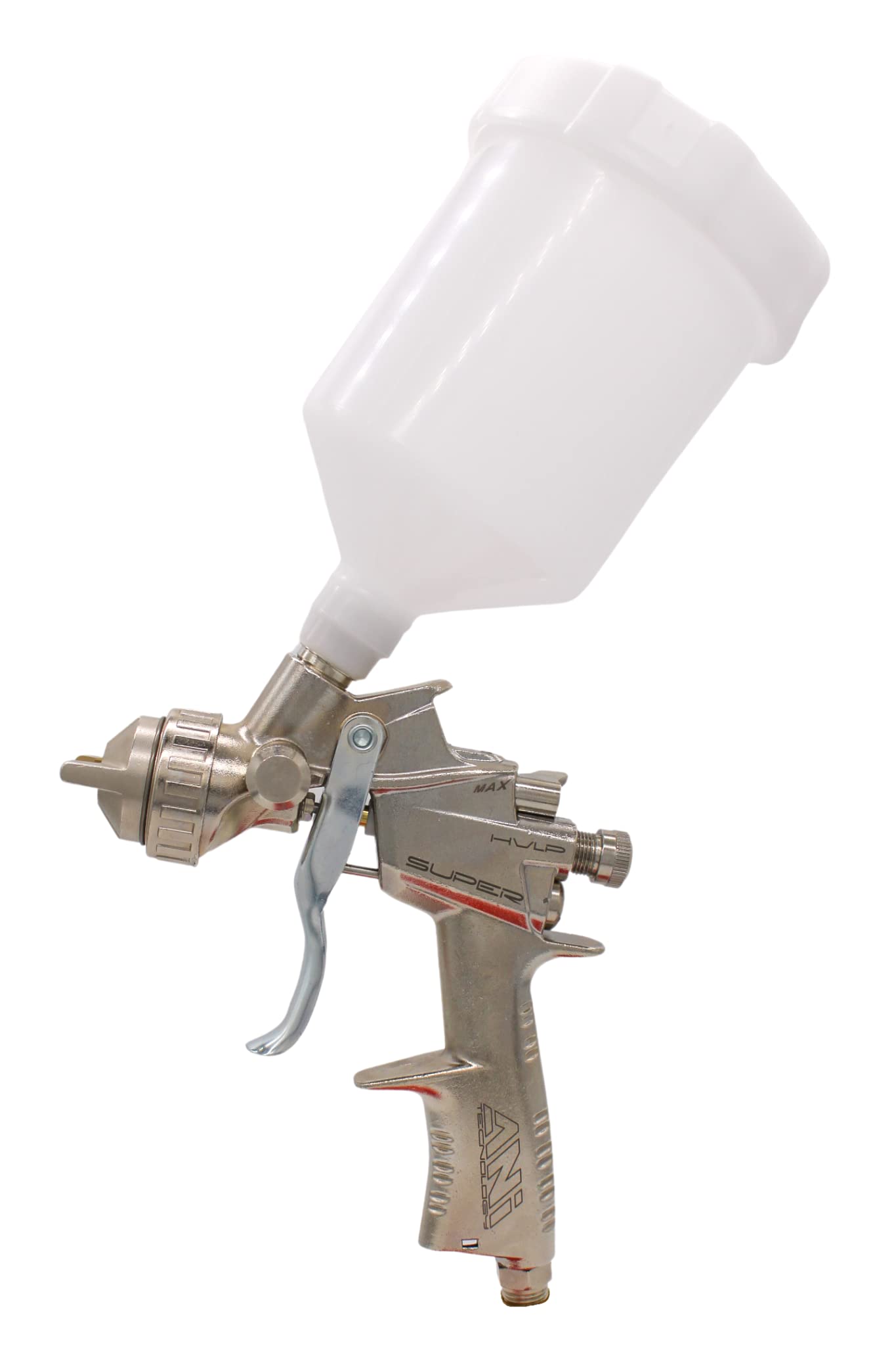 ANI F1/N-Super/S HVLP Paint Gun Automotive Compressed Air Paint Gun Stainless Steel Nozzle Light Weight Automotive Paint Sprayer for Cars, 500 cc Gravity Feed Cup & Wrench (1.5mm)