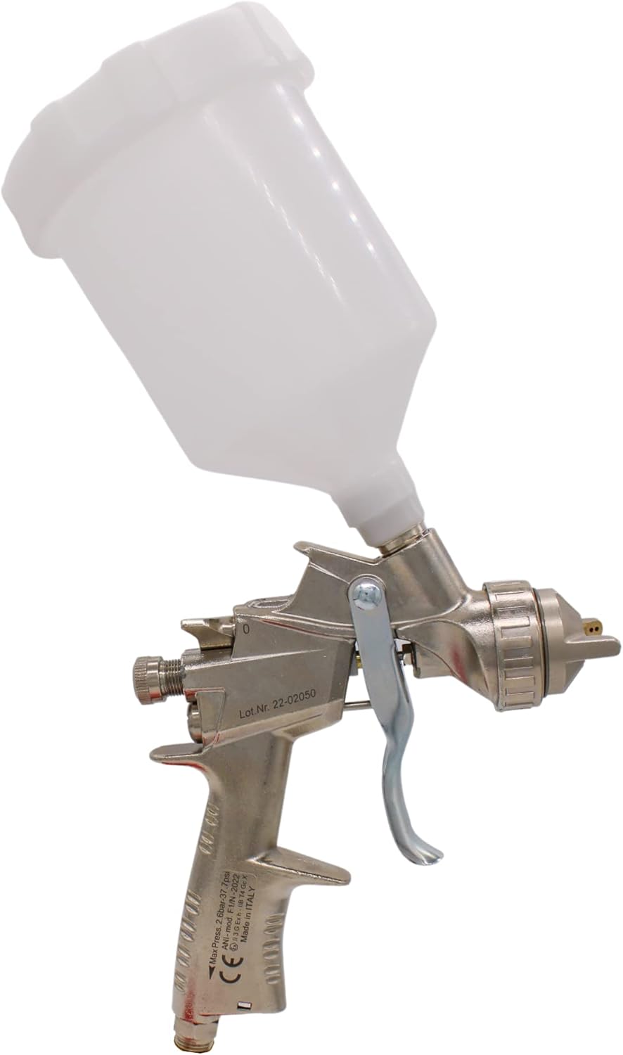 ANI F1/N-Super/S HVLP Paint Gun Automotive Compressed Air Paint Gun Stainless Steel Nozzle Light Weight Automotive Paint Sprayer for Cars, 500 cc Gravity Feed Cup & Wrench (1.5mm)
