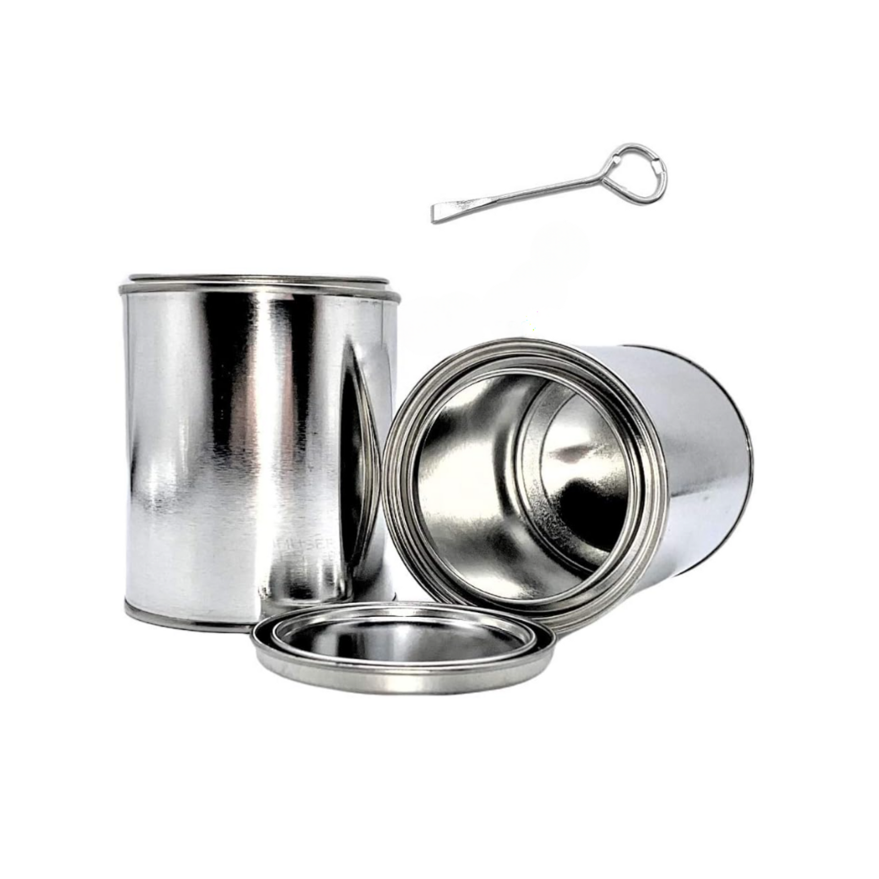 Empty Metal Paint Cans with Lids – 16 oz/Pint Size, Unlined, Airtight Seal, Can Opener Included