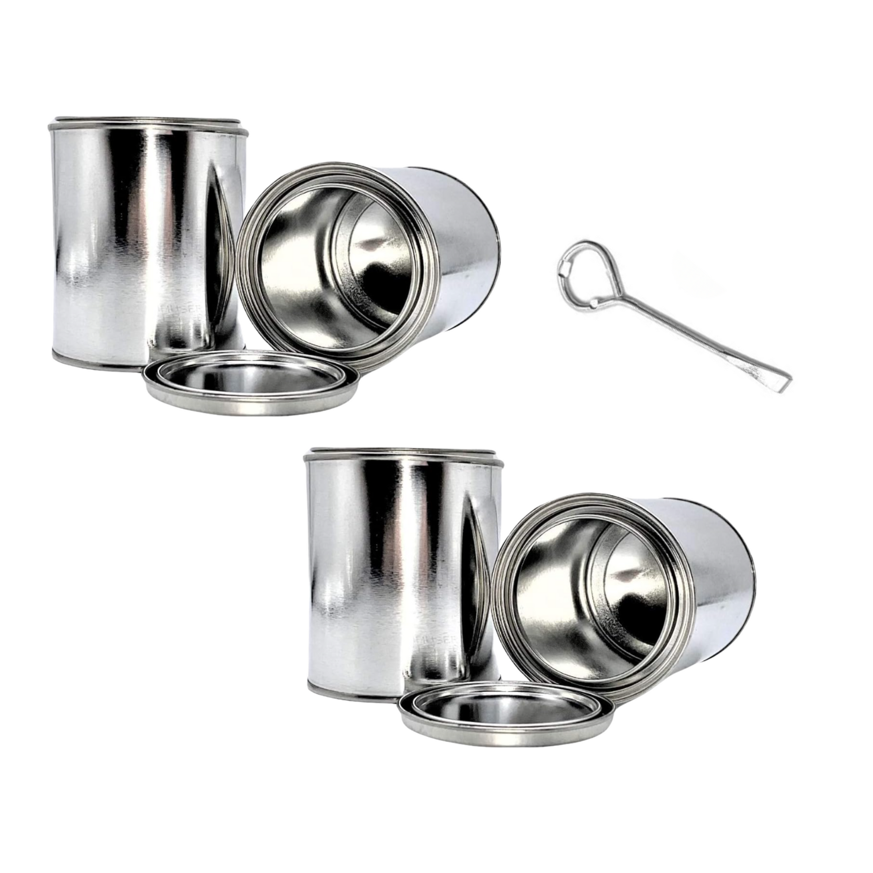 Empty Metal Paint Cans with Lids – 16 oz/Pint Size, Unlined, Airtight Seal, Can Opener Included