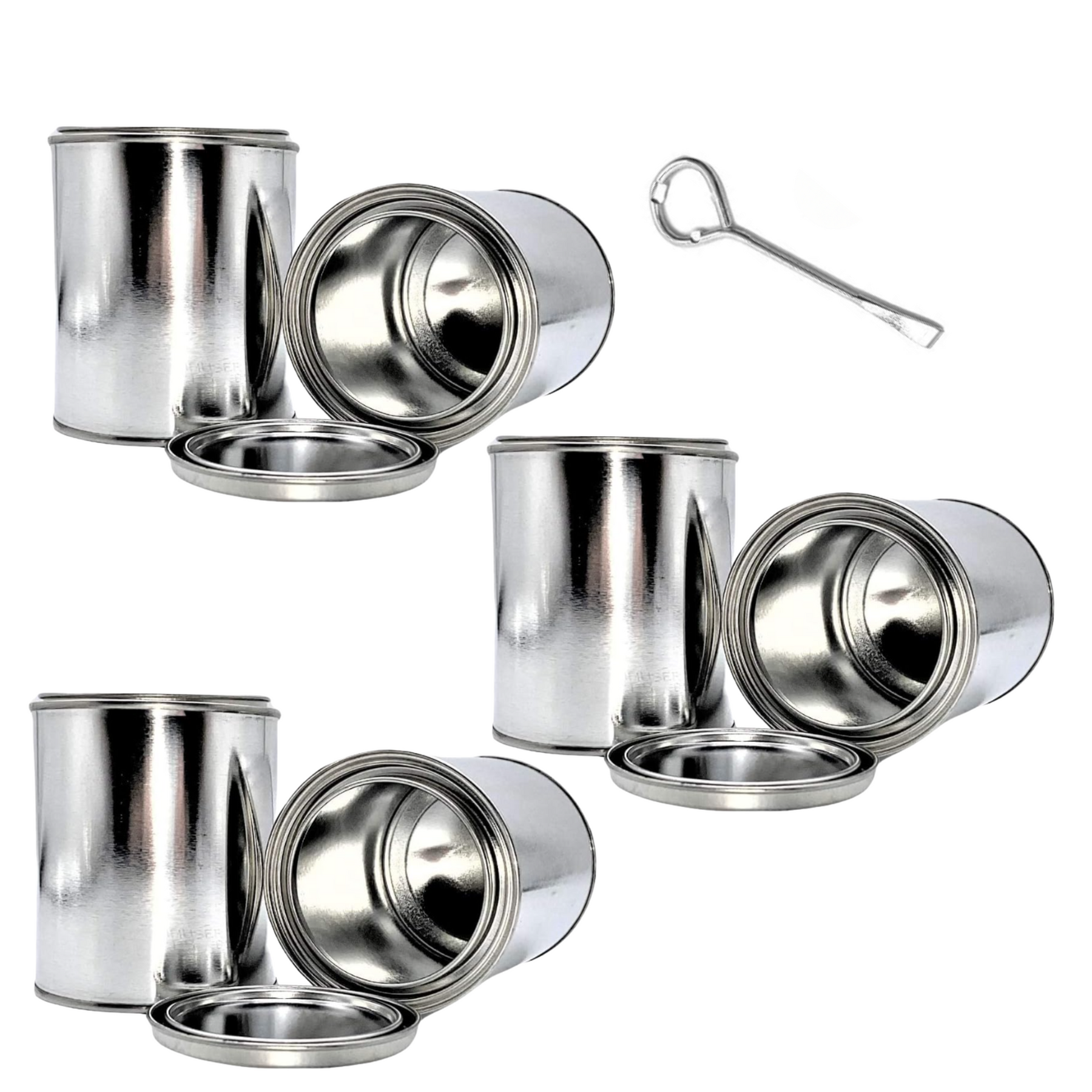 Empty Metal Paint Cans with Lids – 16 oz/Pint Size, Unlined, Airtight Seal, Can Opener Included
