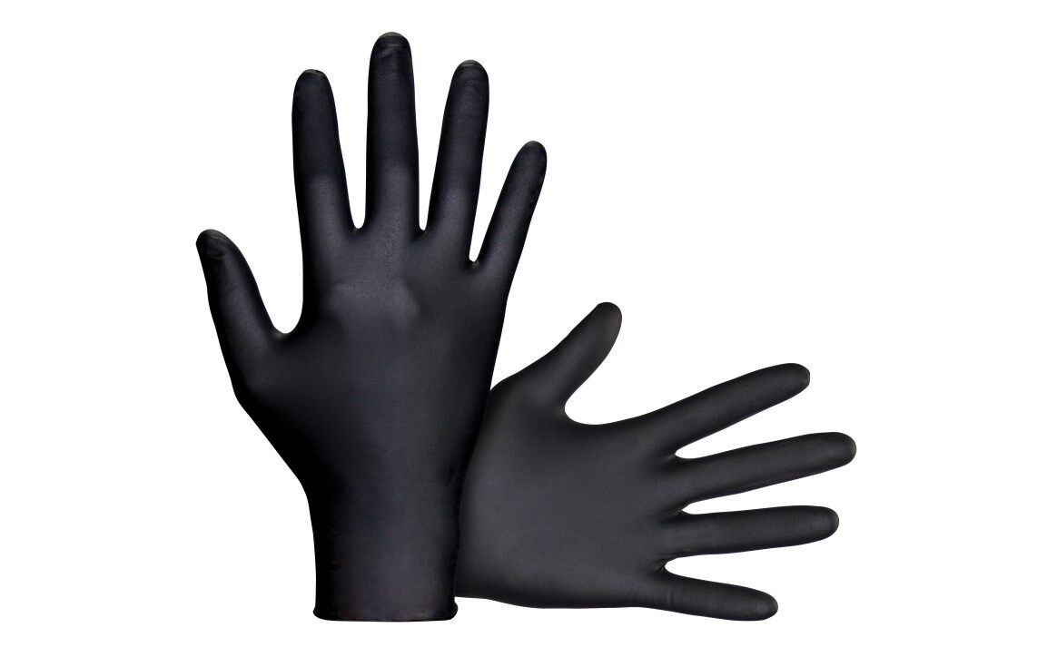 SAS Safety Derma-Tuff Black Powder-Free Exam Grade Nitrile Gloves, 6 mil