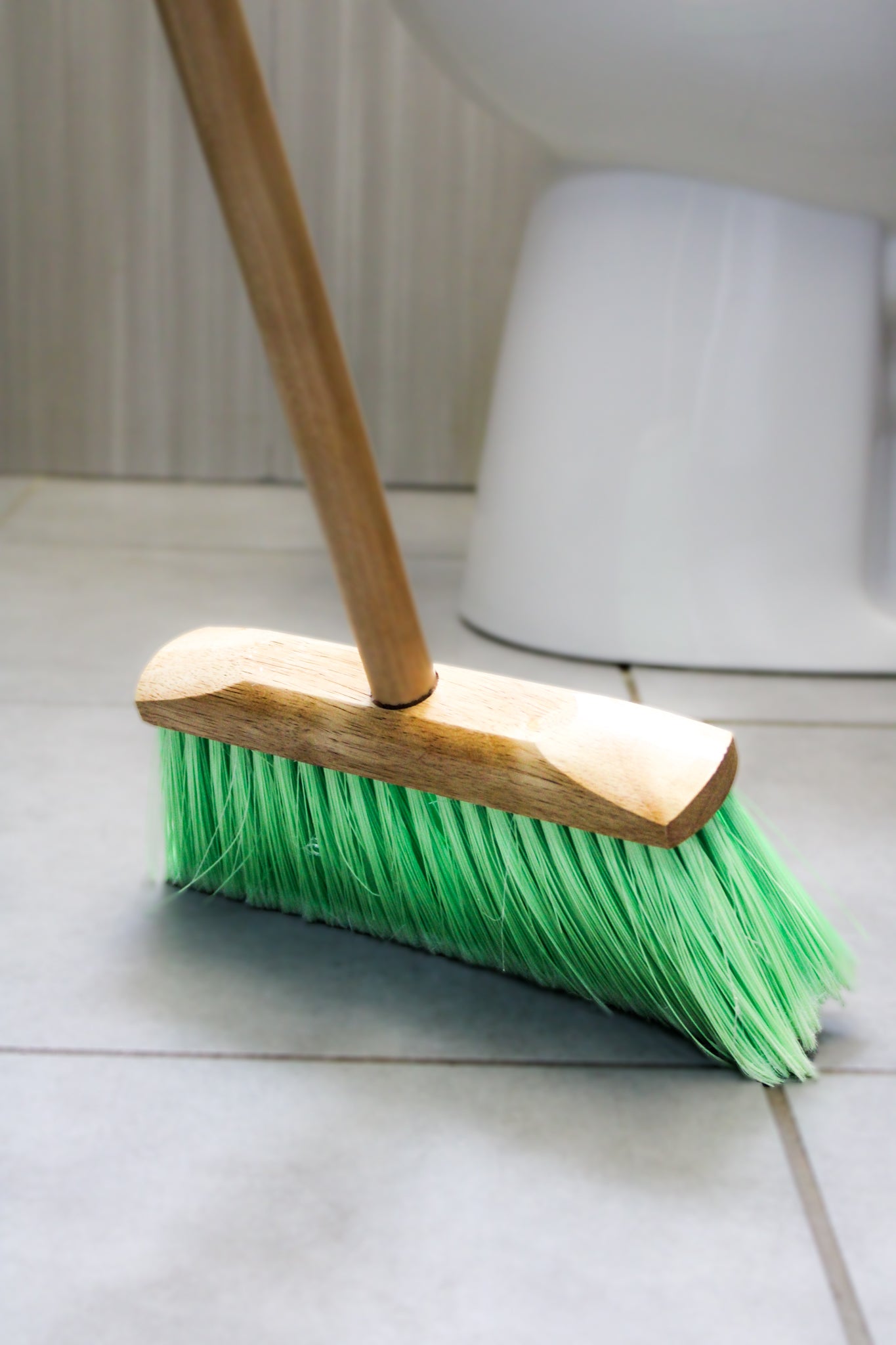 BLYSK Indoor/Outdoor Heavy Duty Wooden Broom Brush, Sweeper, Head Replacement Soft bristles, Great use for Home, Kitchen, Room, Office, Patio, Deck Floor - Maazzo