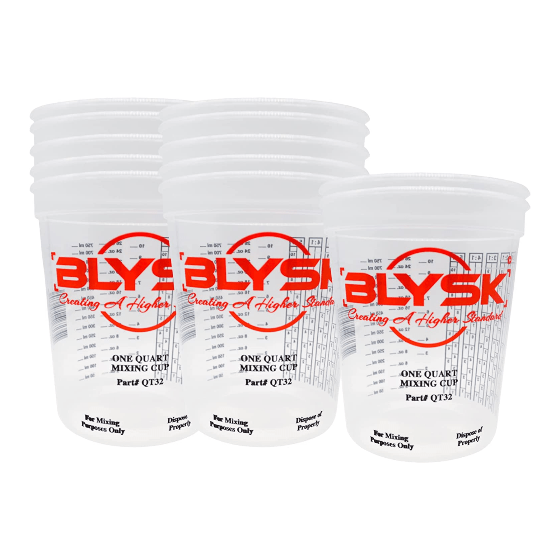 BLYSK Graduated Plastic Mixing Cups, use for Paint, Resin (Quart) - Maazzo