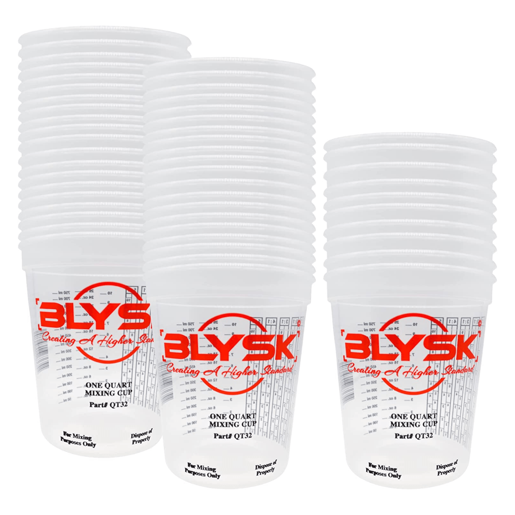 BLYSK Graduated Plastic Mixing Cups, use for Paint, Resin (Quart) - Maazzo