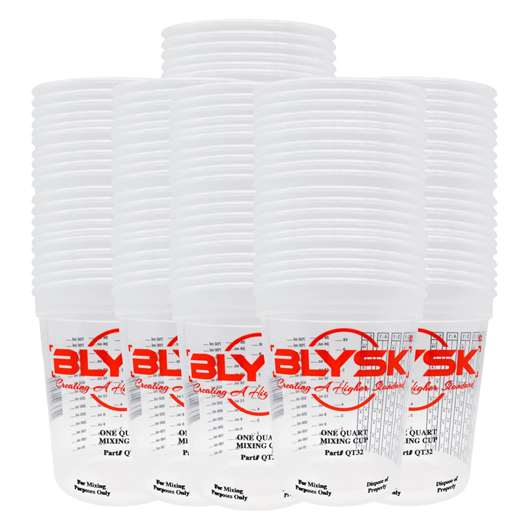 BLYSK Graduated Plastic Mixing Cups, use for Paint, Resin (Quart) - Maazzo