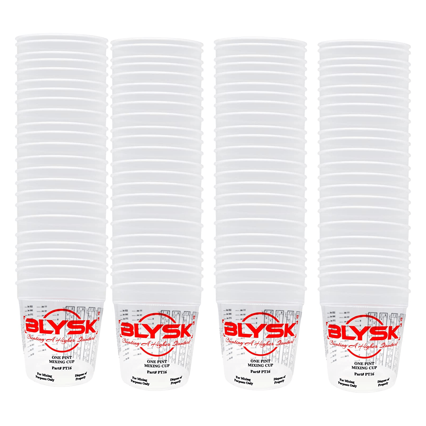 BLYSK Graduated Plastic Mixing Cups, use for Paint, Resin (Pint) - Maazzo