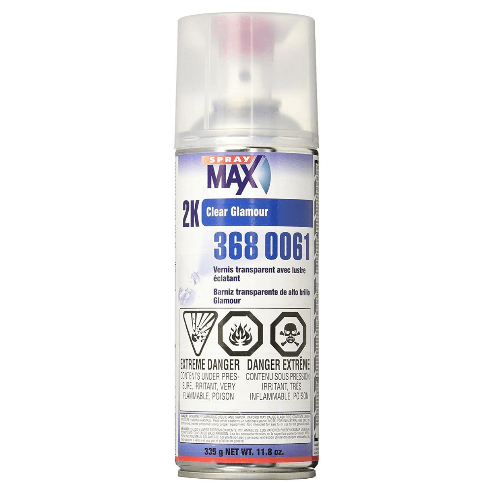 Spray Max Clear Glamour 2K High Gloss Finish Clear Coat Spray Paint | Car Parts and Repair Refinishing Clear Coat for Permanent Sealing of Coated Surfaces | 3680061 - Maazzo