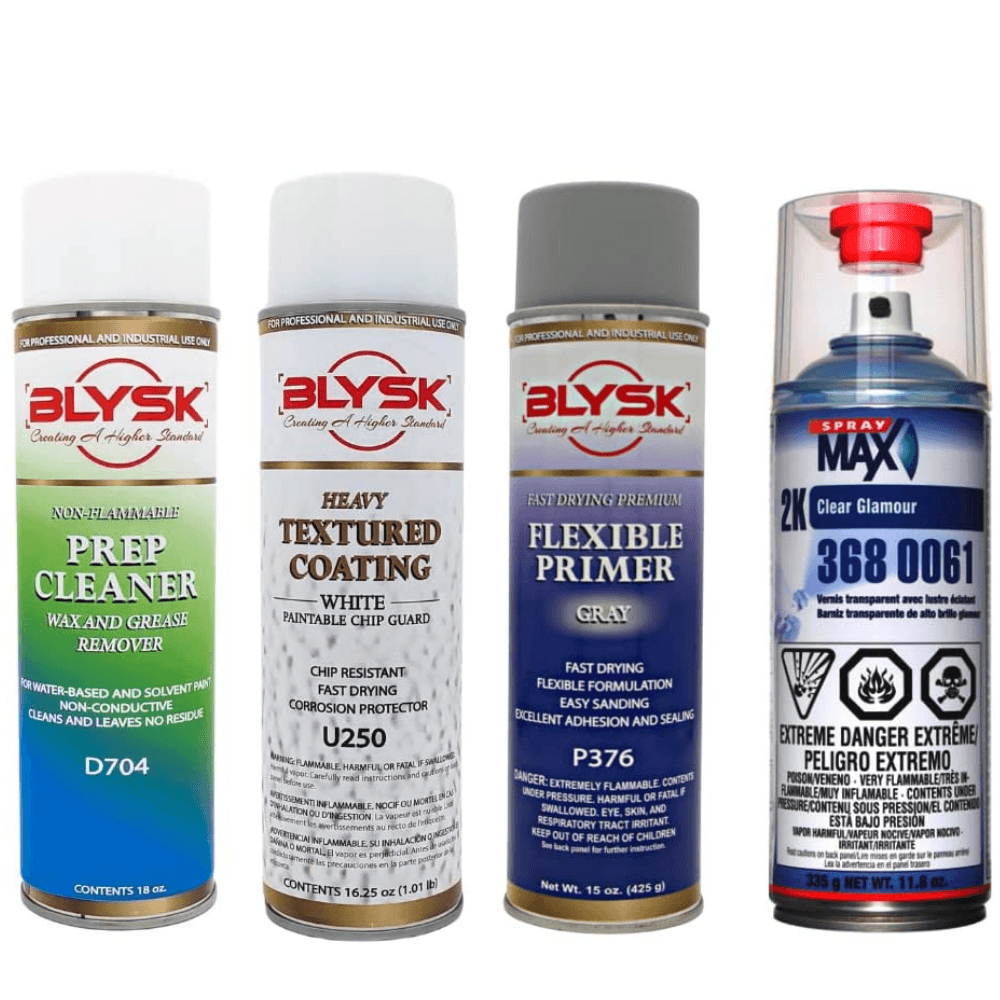 Blysk Bundle- Spray Max 2K Clear Glamour- Blysk Prep Cleaner, Heavy Textured Coating, & Flexible Primer (Gray)