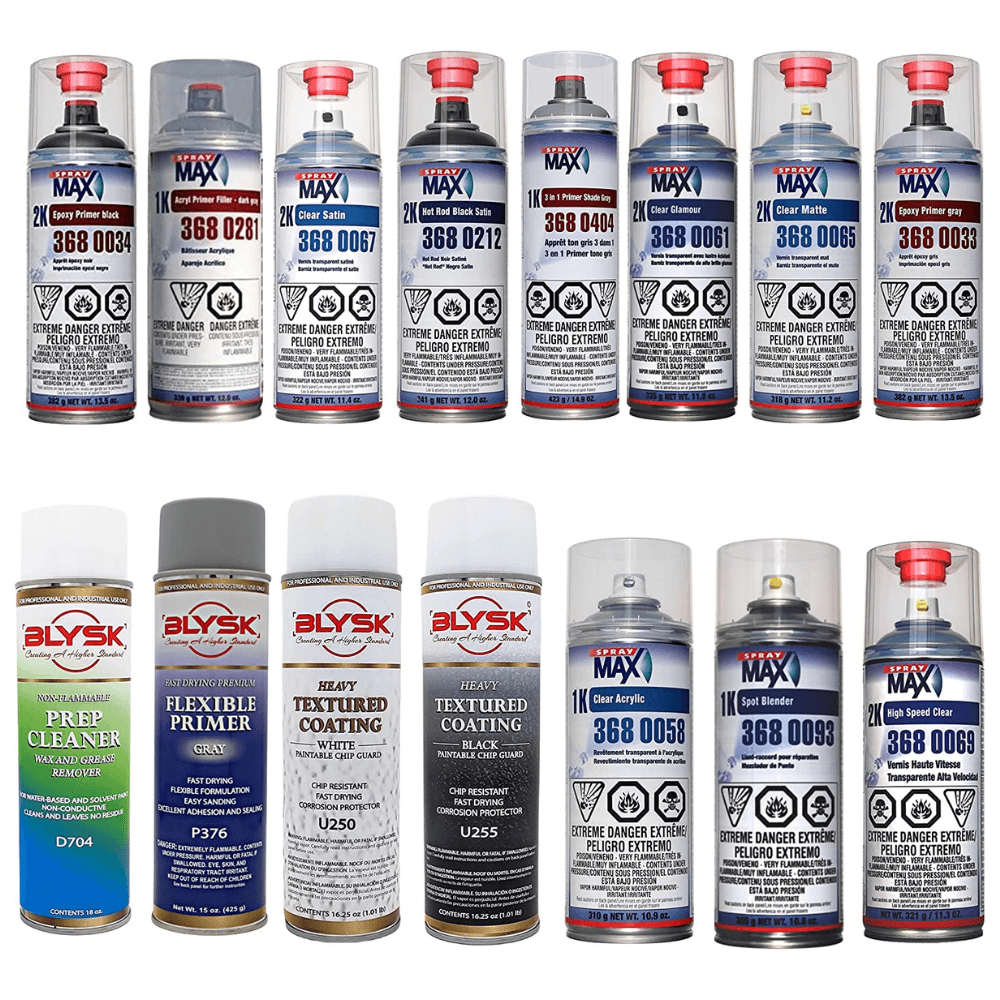 4 pk Spraymax 2K Clear Coat Satin 3680067 Spray Can - Auto Paint Repair