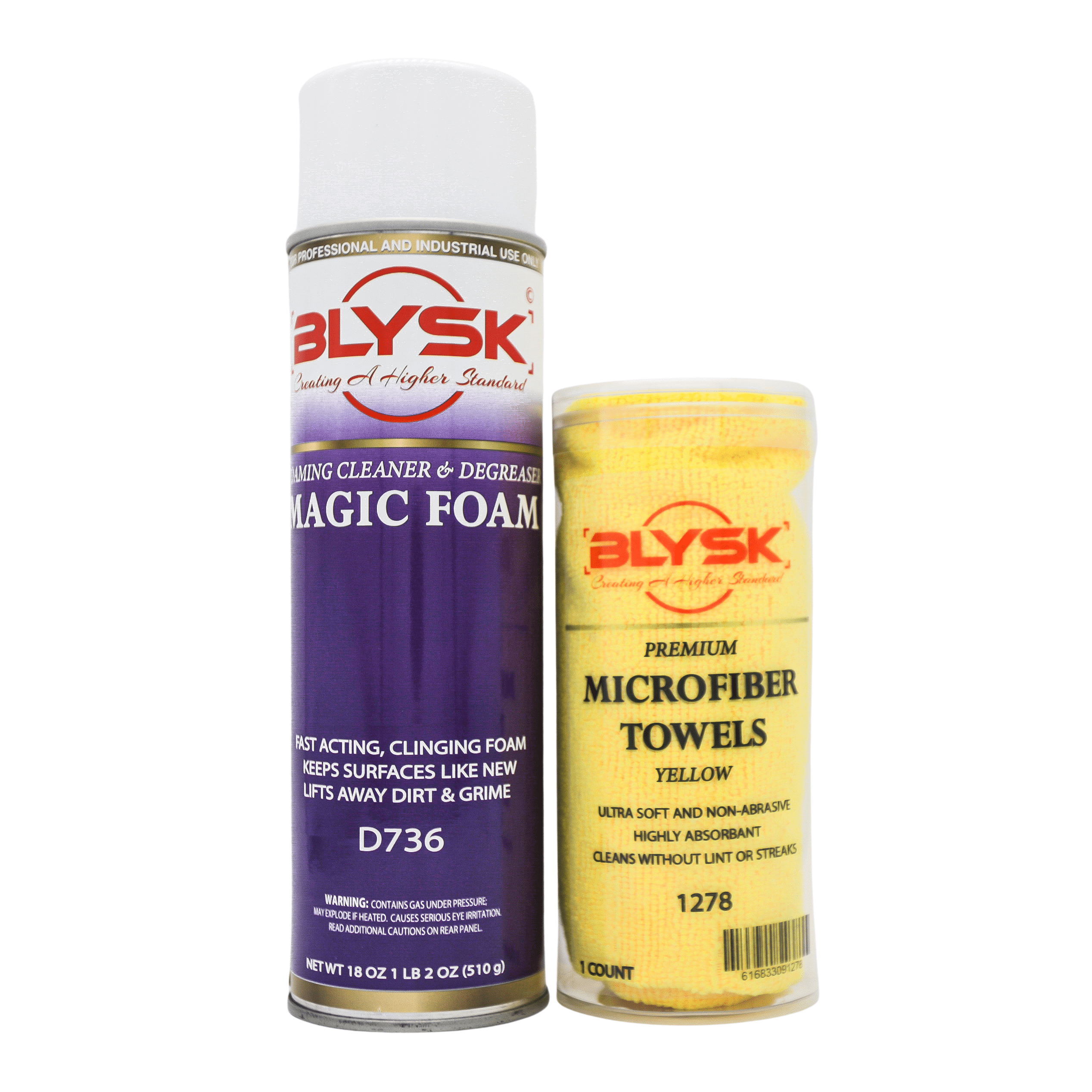 Blysk Magic Foam Cleaner & Degreaser 18oz Fast Acting Foam That Cleans on Contact to Remove Fingerprints, Dirt, Grease from All Washable Surfaces, MU