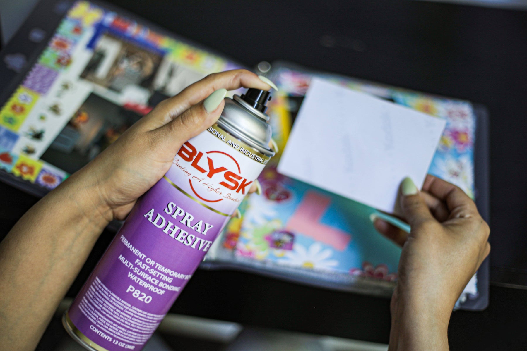 BLYSK Spray Adhesive 13oz - Permanent or Temporary Bonding, Waterproof - Maazzo