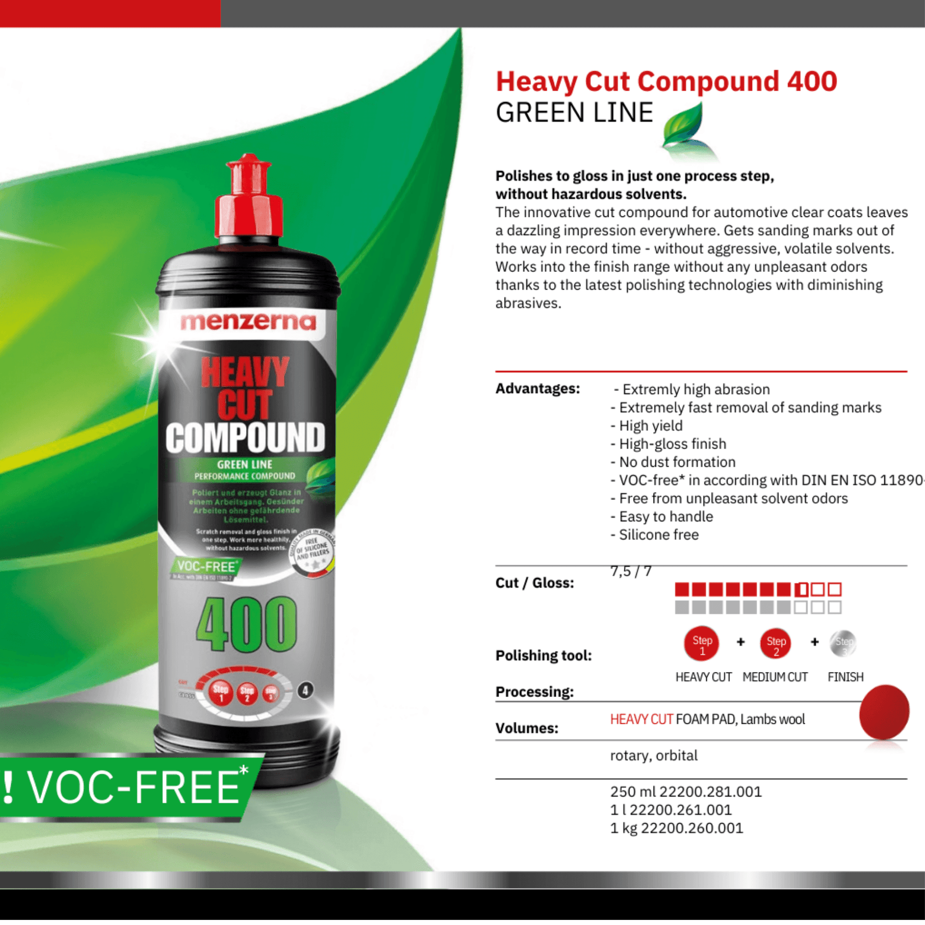 Heavy Cut Compound 400 Green Line - Environmentally Friendly Polishing Compounds - Maazzo