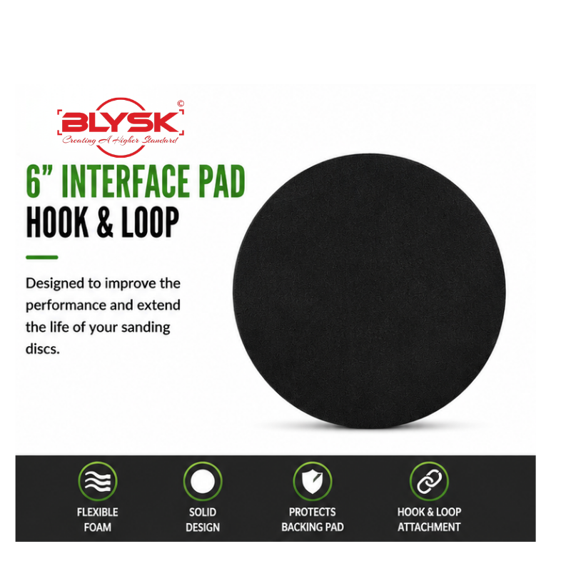 BLYSK 6" Hook & Loop Interface Pad for Sanding Discs, Solid Surface