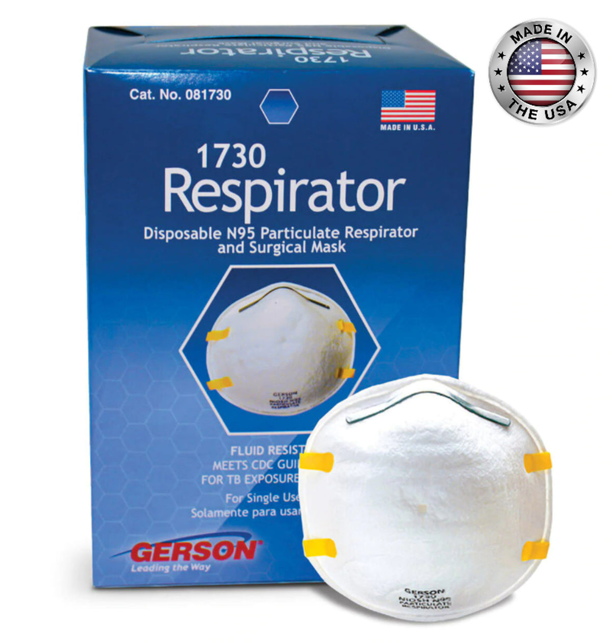 Gerson 1730 Made In USA Particulate Respirator N95 Mask 20 per box