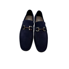 SALVATORE FERRAGAMO Grandioso Double Gancio Bit Loafer size 11 Navy