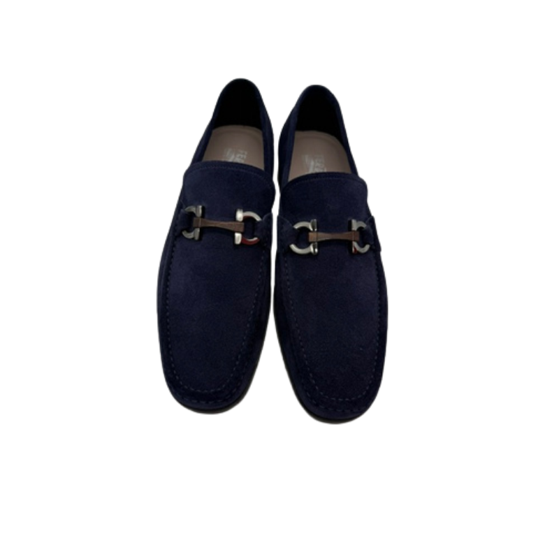 SALVATORE FERRAGAMO Grandioso Double Gancio Bit Loafer size 11 Navy