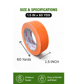 Premium Masking Tape for Automotive & General Painting, Temperature Resistant 50°F–200°F