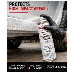 Blysk U250 Heavy-Duty Textured Coating White 15oz – Paintable Chip Guard, Fast-Drying, Corrosion-Resistant, Impact Protection