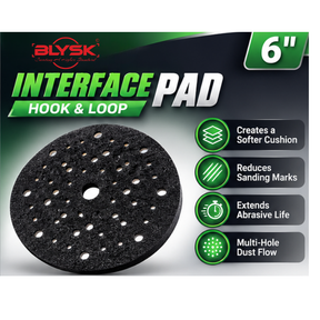 BLYSK 6" Multi-Hole Hook & Loop Interface Pad for Sanding Discs
