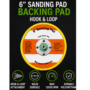 BLYSK 6" Hook & Loop Backing Pad 5/16"-24 Thread 12000 RPM