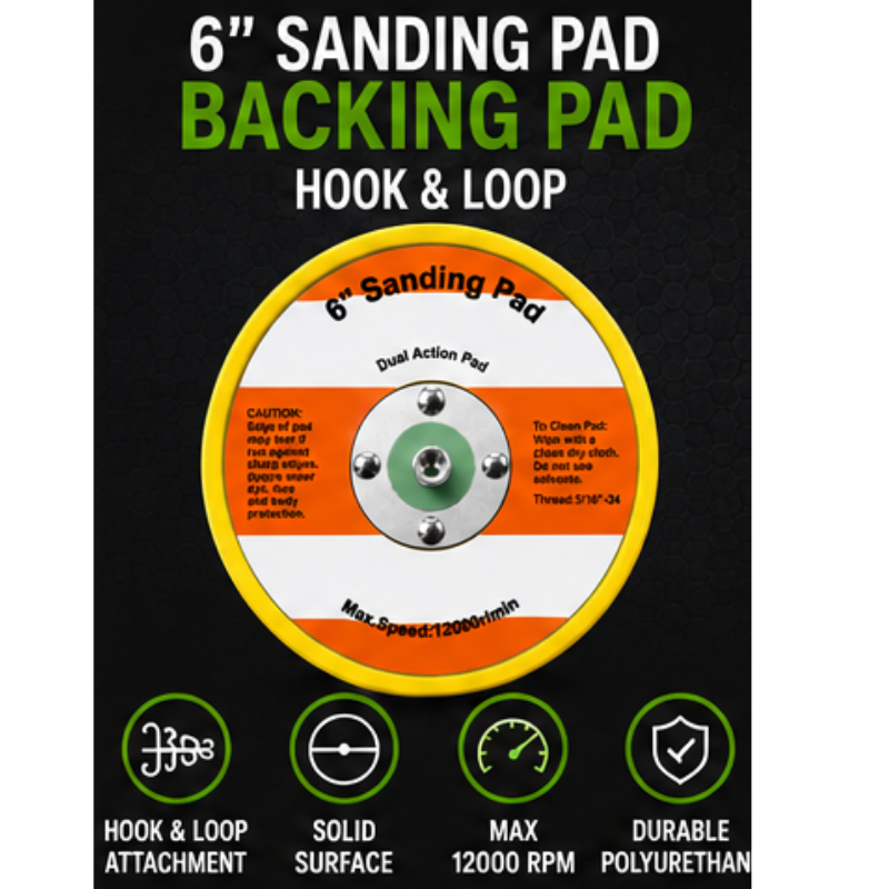 BLYSK 6" Hook & Loop Backing Pad 5/16"-24 Thread 12000 RPM