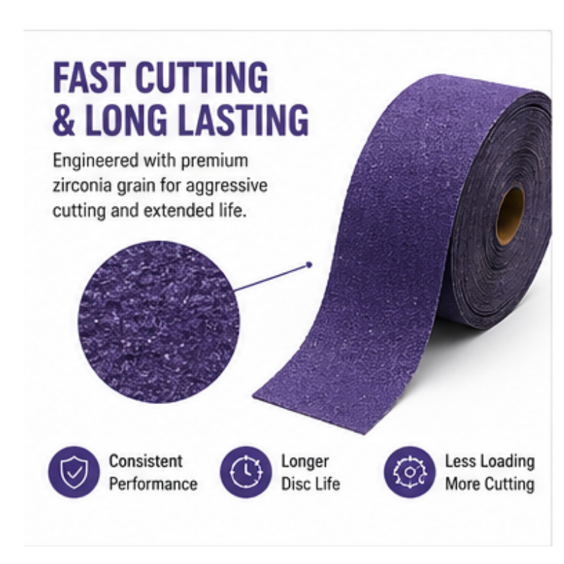 Blysk  Purple Film PSA Sanding Roll 2-3/4" x 25 Yds – 40, 80, 120, 220, 320 Grit – Premium Long-Lasting Abrasive for Wood, Paint, Metal – Clog-Resistant, Fast Cut