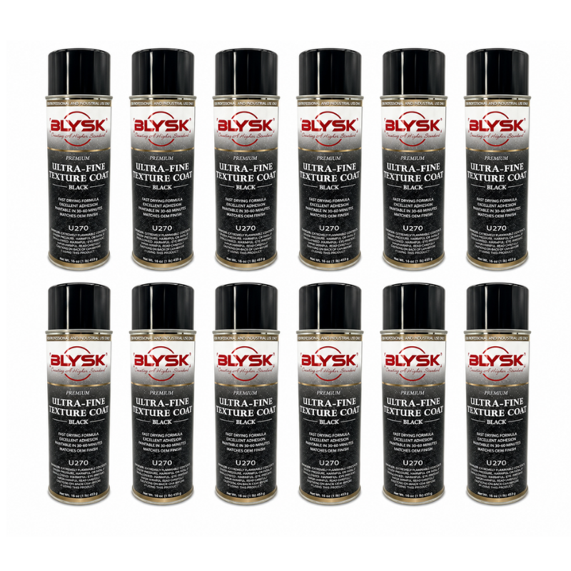 Ultra Fine Black Texture Coat U270 – Paintable Chip Guard Spray for Automotive Bumpers, Rocker Panels & Trim – Fast-Drying, Durable Protective Finish 16 oz