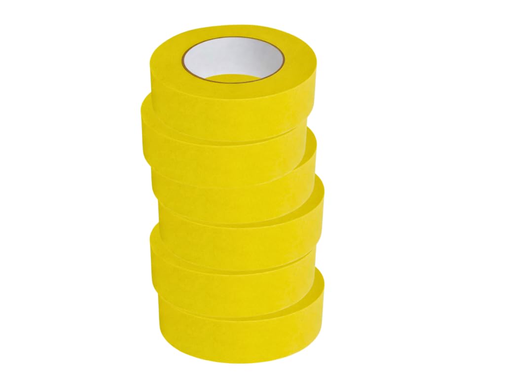 Automotive Masking Tape – Premium High-Performance Heat Resistant Painters Tape for Auto Refinish, Car Detailing & Autobody – Professional Grade (1.5" x 60 Yrds, 6 Pack)