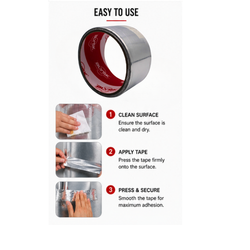 BLYSK Aluminum Auto Body Repair Tape – Aluminum Foil Tape for Auto Body Repair, HVAC Duct Sealing, Insulation & General Repairs