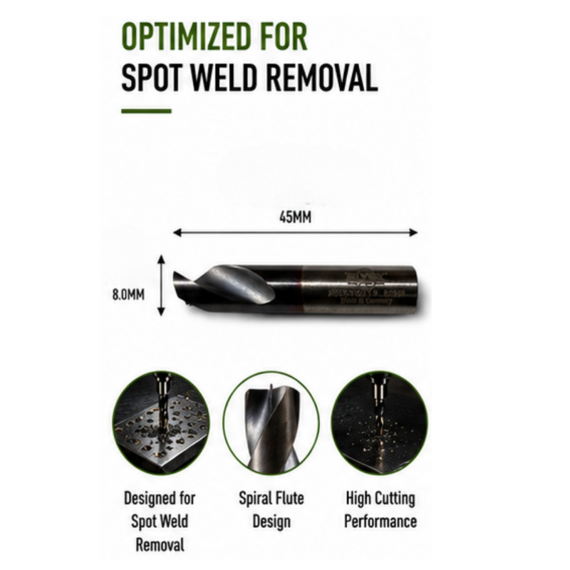 Spot Welding Drill Bit, HSSE-TiCN Double Coated,Titanium Carbon Nitride Coating, High-Speed Cutting Bit