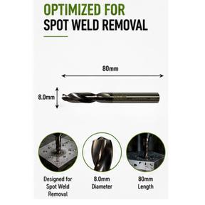 Spot Welding Drill Bit, HSSE-TiCN Double Coated,Titanium Carbon Nitride Coating, High-Speed Cutting Bit