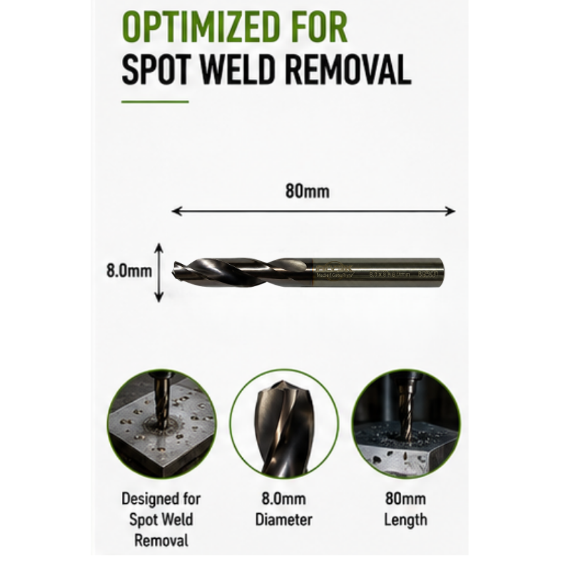 Spot Welding Drill Bit, HSSE-TiCN Double Coated,Titanium Carbon Nitride Coating, High-Speed Cutting Bit