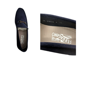 SALVATORE FERRAGAMO Grandioso Double Gancio Bit Loafer size 11 Navy
