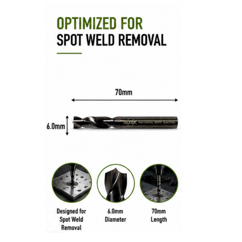 Spot Welding Drill Bit, HSSE-TiCN Double Coated,Titanium Carbon Nitride Coating, High-Speed Cutting Bit