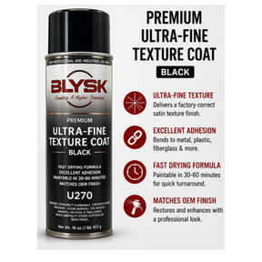 Ultra Fine Black Texture Coat U270 – Paintable Chip Guard Spray for Automotive Bumpers, Rocker Panels & Trim – Fast-Drying, Durable Protective Finish 16 oz