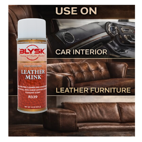 Blysk Leather Mink Cleaner Aerosol 15 oz (R339) – Interior & Upholstery Spray for Seats, Dashboard & Trim