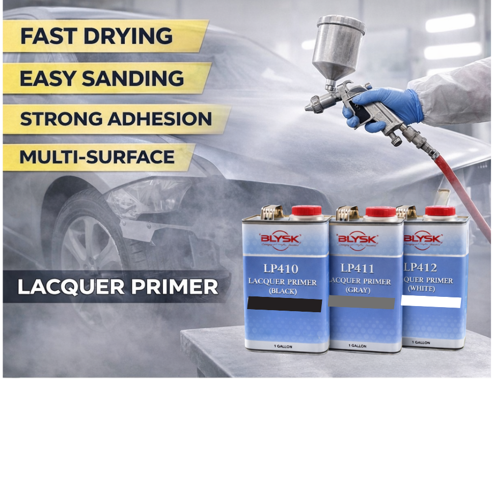 Blysk Automotive Lacquer Primer 1 Gallon – Fast Dry, Easy Sanding, High Adhesion Primer for Auto Body, Metal & Wood