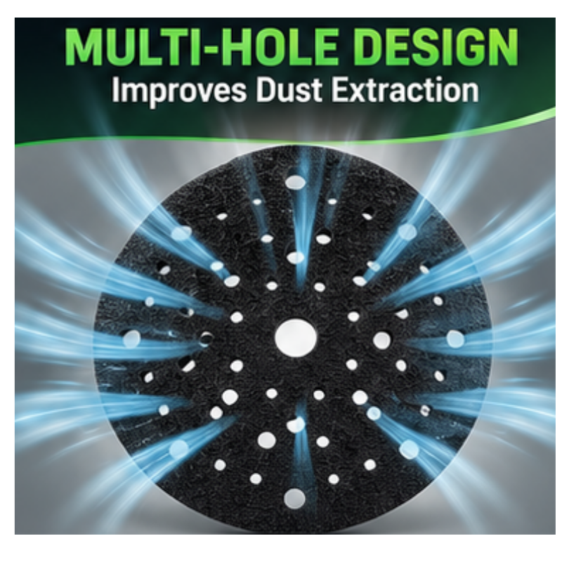 BLYSK 6" Multi-Hole Hook & Loop Interface Pad for Sanding Discs