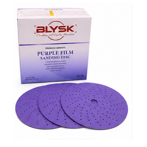 Blysk Purple Zirconia Sanding Discs – 6 Inch, 50-Pack – Hook & Loop, Laser Multi-Hole Dust Extraction – Long Life Ceramic/Corundum Grain. 80,120,180,220,320,400,600,800,1000 Grit