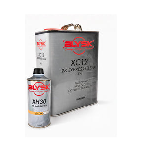 XC12 2K Express Clear Coat Kit 1 Gallon (4:1 Mix) – High Gloss Automotive Clear – Fast Drying, Durable Finish – Includes Hardener (Normal or Slow Options) (XC12 Express Claer + XH20 Normal Hardener)