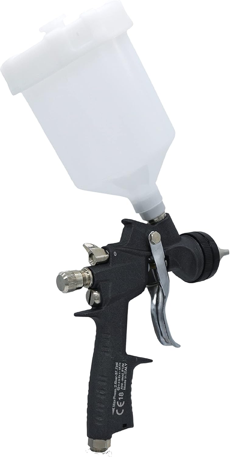 ANI F160/Plus/S 600cc HVLP Professional Paint Spray Gun – Multiple Nozzle Sizes to Choose from (1.3mm to 2.0mm) Ideal for Auto Body, Woodworking, Industrial Applications (Black Teflon, 1.3mm)