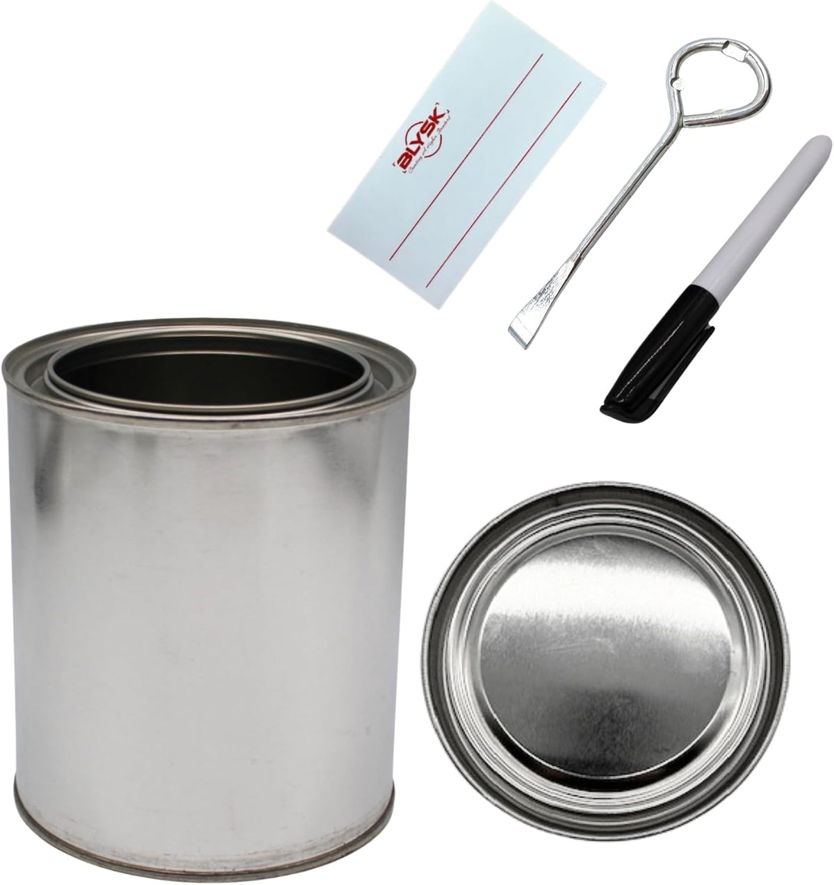 Empty Paint Cans with Lids – Quart/32 oz Unlined Containers for Paint, Solvents, Crafts & DIY, Can opener, Marker and Labels included 50 Pack