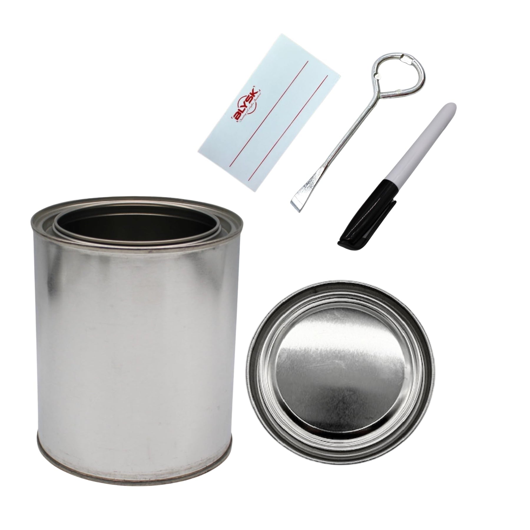 Empty Paint Cans with Lids – Quart/32 oz Unlined Containers for Paint, Solvents, Crafts & DIY, Can opener, Marker and Labels included 50 Pack
