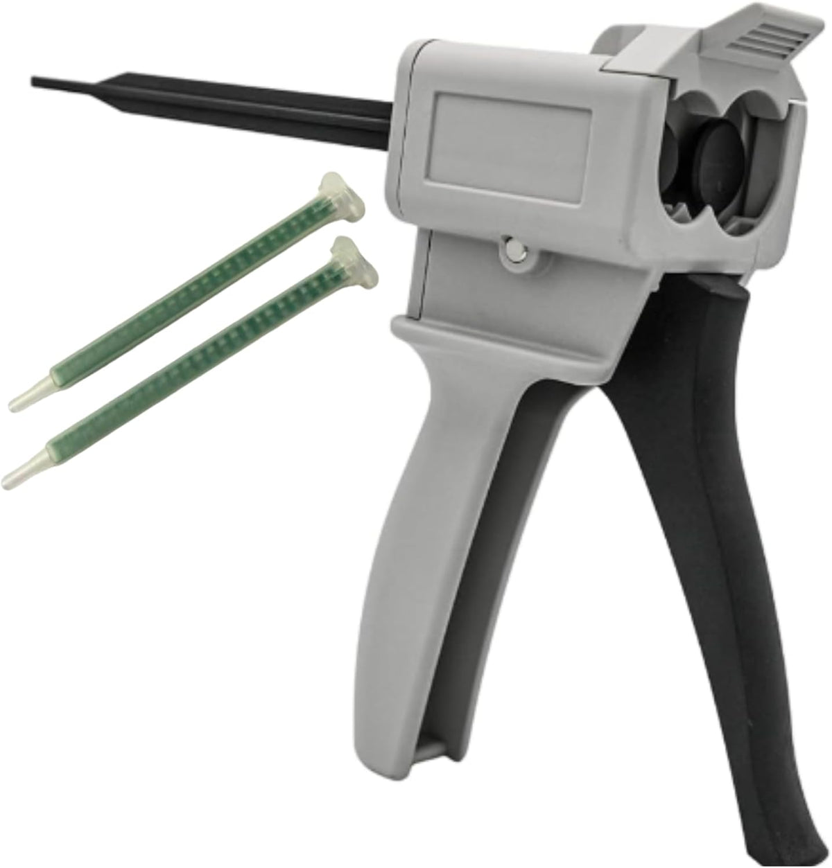 Dual Cartridge Epoxy Dispensing Gun M50 – 50ml Manual Applicator for 1:1 & 2:1 Ratios, Includes 2 Mixing Nozzles (4.5" Length, 24-Element, Medium)
