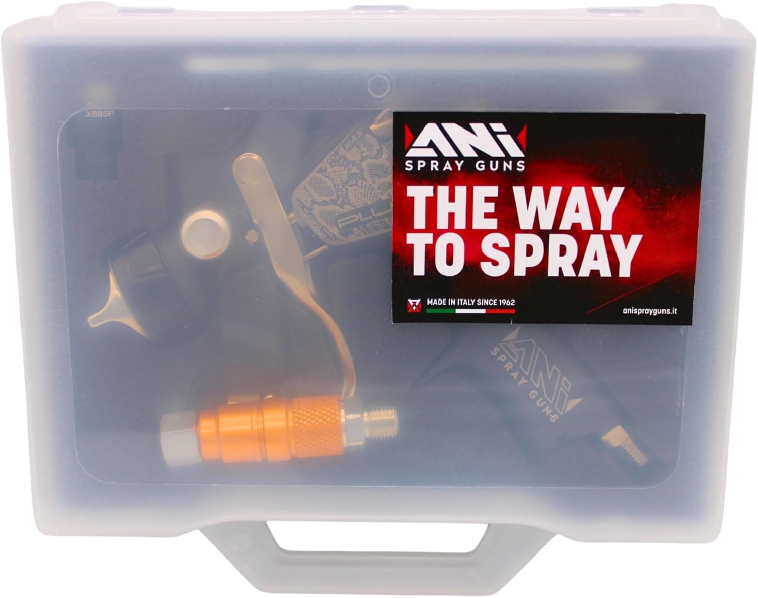 ANI Snake Spray Gun Kit (F160-PLUS/S HVLP) – Automotive Paint Gun with PPS Adapter & Nylon Case TMD2 Digital Manometer/RP1 Anolog Regulator. (RP1 1.3mm)