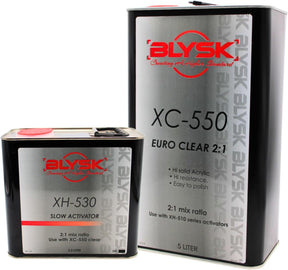 XC-550 Euro Clear Coat Kit 2:1 – High Solid Acrylic Automotive Clearcoat with Activator Options (Normal or Slow) – Professional High Gloss Finish (XC550 Euro Clear + XH530 Slow Activator)