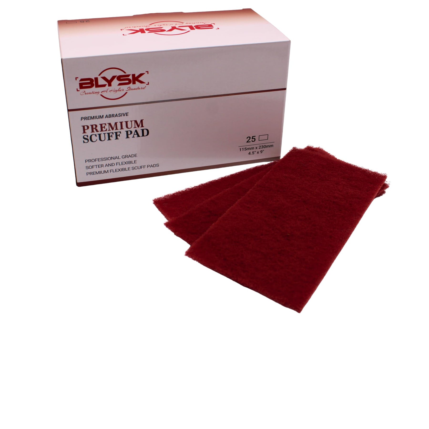 Non-Woven Abrasive Scuff Pads, 4.5 x 9 Inch, Surface Prep & Finishing, 25 Pack (Gray)