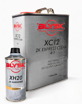 XC12 2K Express Clear Coat Kit 1 Gallon (4:1 Mix) – High Gloss Automotive Clear – Fast Drying, Durable Finish – Includes Hardener (Normal or Slow Options) (XC12 Express Claer + XH20 Normal Hardener)