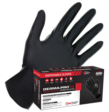 Derma-Pro Black Powder-Free Gloves